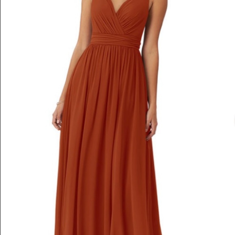 Azazie paprika dress